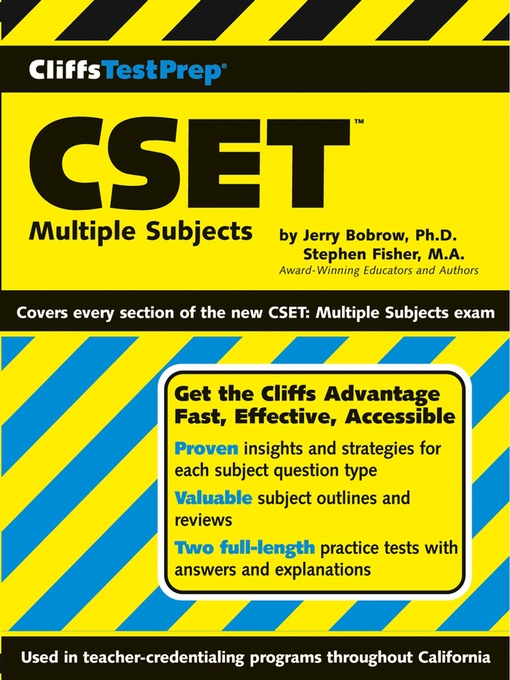 Title details for CliffsTestPrep Multiple Subjects Assessment for Teachers Preparation Guide by Jerry Bobrow, Ph.D. - Available